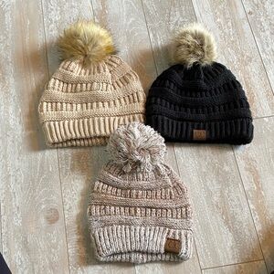 C.C Fur Pom beanie bundle